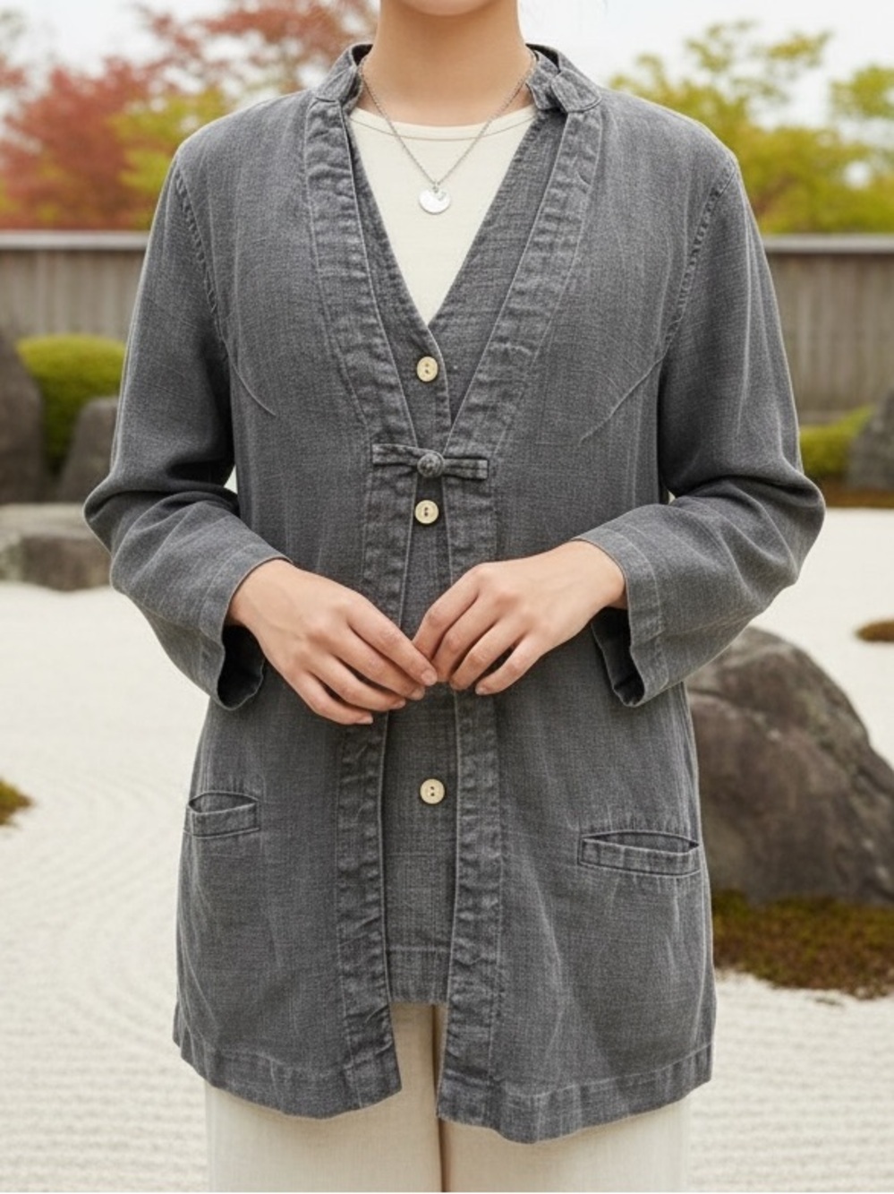 Dash Hemp Washed Black Tai Chi 100% Hemp Linen Jacket and Ming Vest